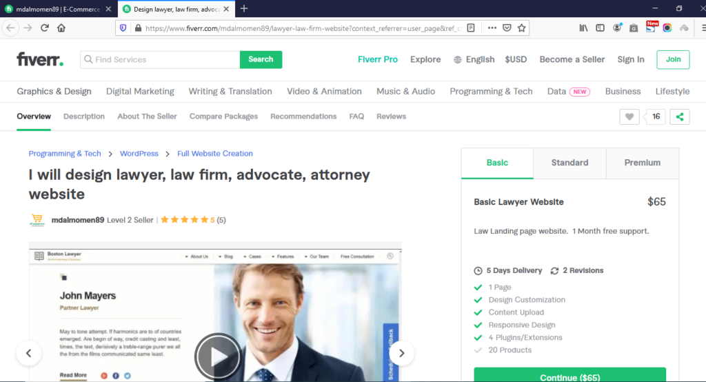 The Law firm website gig